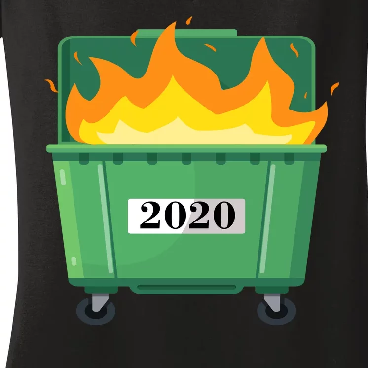 Dumpster Fire 2020 Sucks Worst Year Women's V-Neck T-Shirt