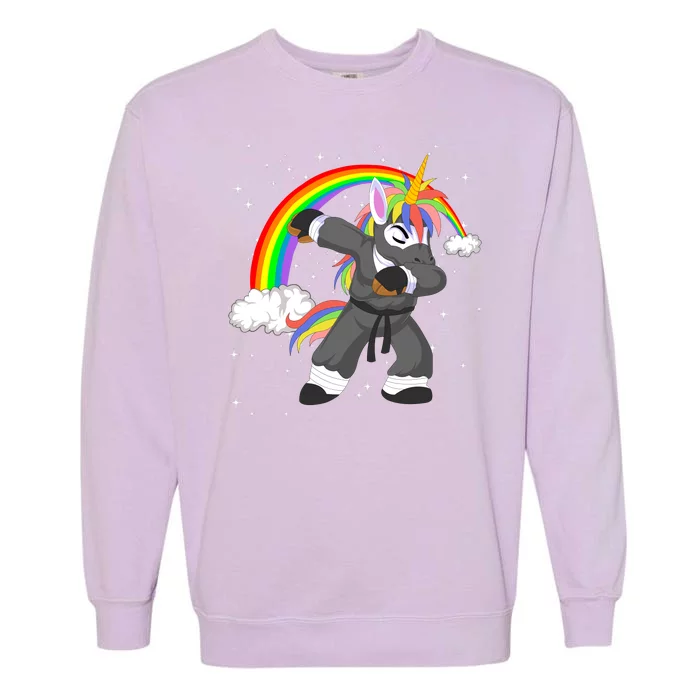 Dabbing Unicorn Ninja Garment-Dyed Sweatshirt