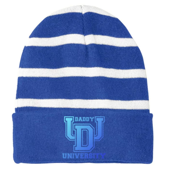 Daddy University New Dad FatherS Day Best Father Ever Gift Striped Beanie with Solid Band