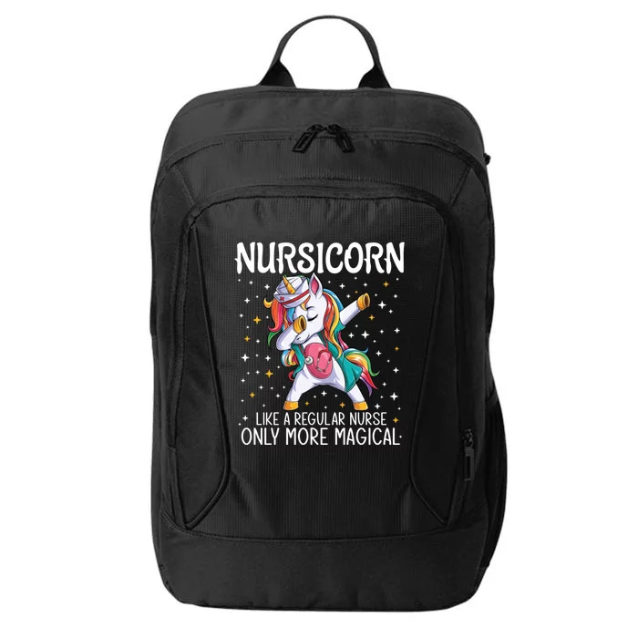 Dabbing Unicorn Nursicorn Funny Nurse Gift Cna Rn Gift City Backpack