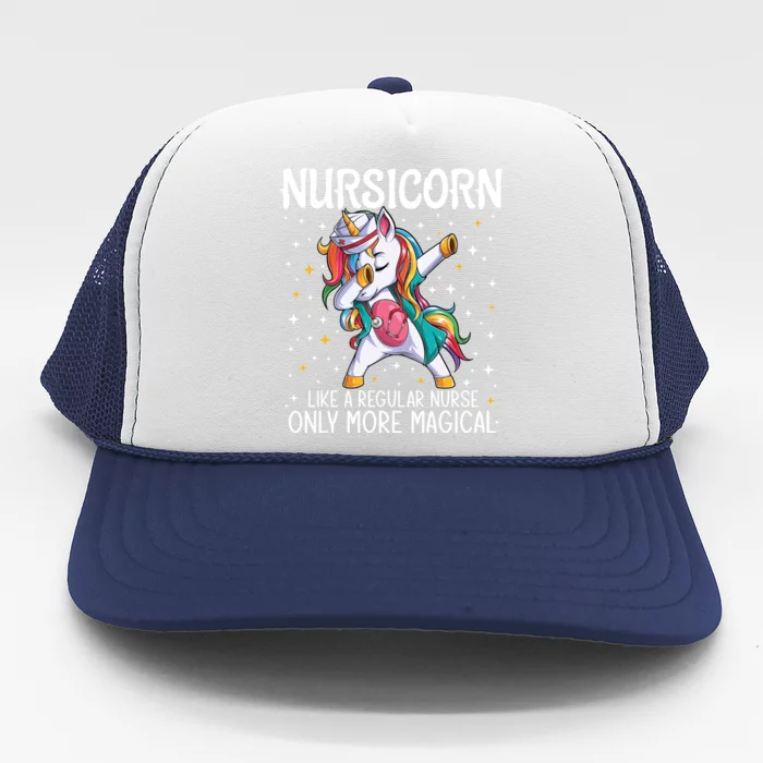 Dabbing Unicorn Nursicorn Funny Nurse Gift Cna Rn Gift Trucker Hat