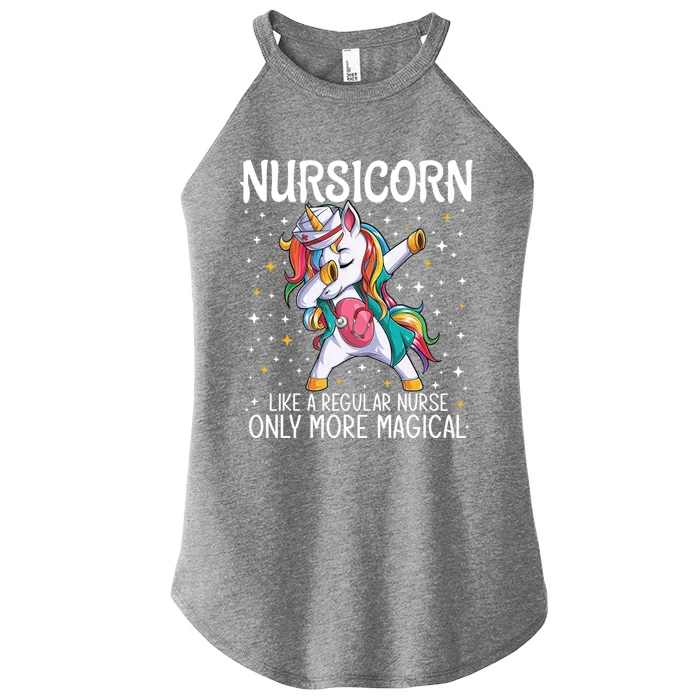 Dabbing Unicorn Nursicorn Funny Nurse Gift Cna Rn Gift Women’s Perfect Tri Rocker Tank