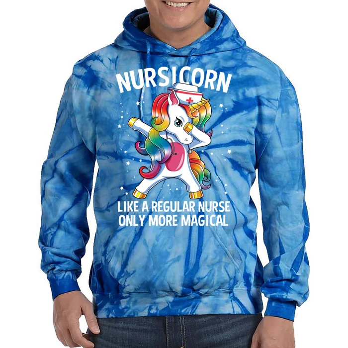 Dabbing Unicorn Nursicorn Funny Nurse Cool Gift Tie Dye Hoodie