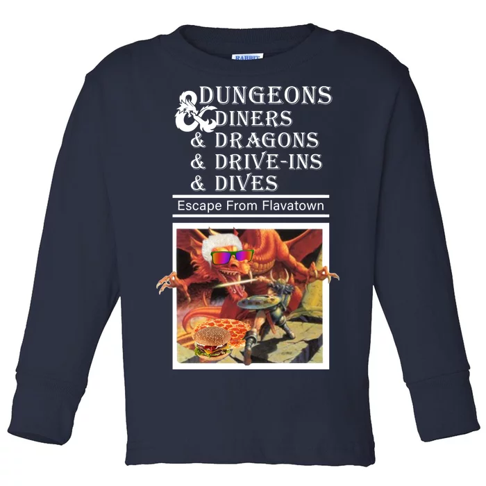 Dungeons & Diners & Dragons & Drive-Ins & Dives Toddler Long Sleeve Shirt