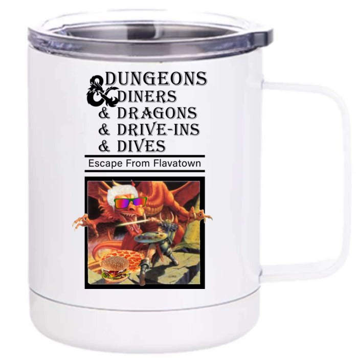 Dungeons & Diners & Dragons & Drive-Ins & Dives Front & Back 12oz Stainless Steel Tumbler Cup