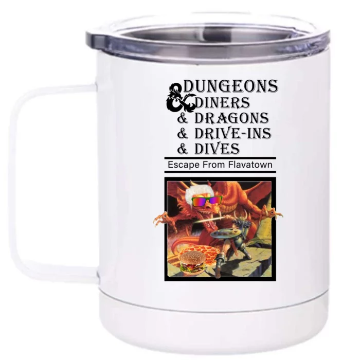 Dungeons & Diners & Dragons & Drive-Ins & Dives Front & Back 12oz Stainless Steel Tumbler Cup