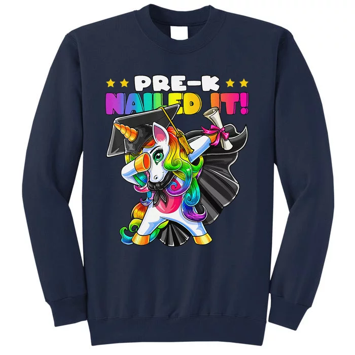 Dabbing Unicorn PreK Graduation Cap Gown Diploma Gift Tall Sweatshirt