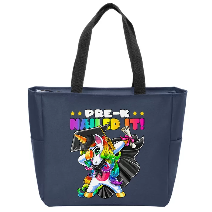 Dabbing Unicorn PreK Graduation Cap Gown Diploma Gift Zip Tote Bag