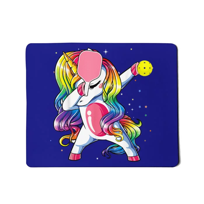 Dabbing Unicorn Playing Pickleball Player Lover Mousepad