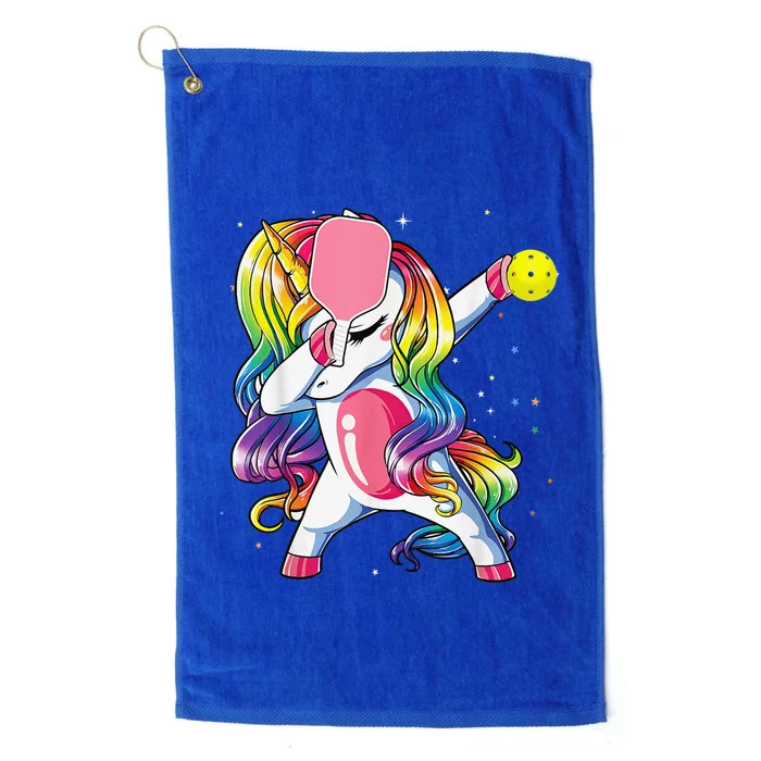 Dabbing Unicorn Playing Pickleball Player Lover Platinum Collection Golf Towel