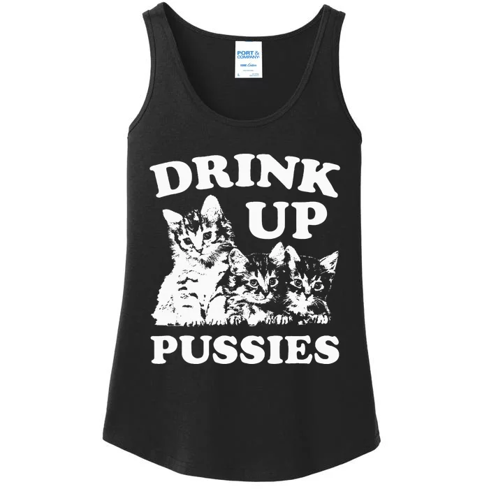 Drink Up Pussies Adult Humor St Patricks Day Saying Ladies Essential Tank