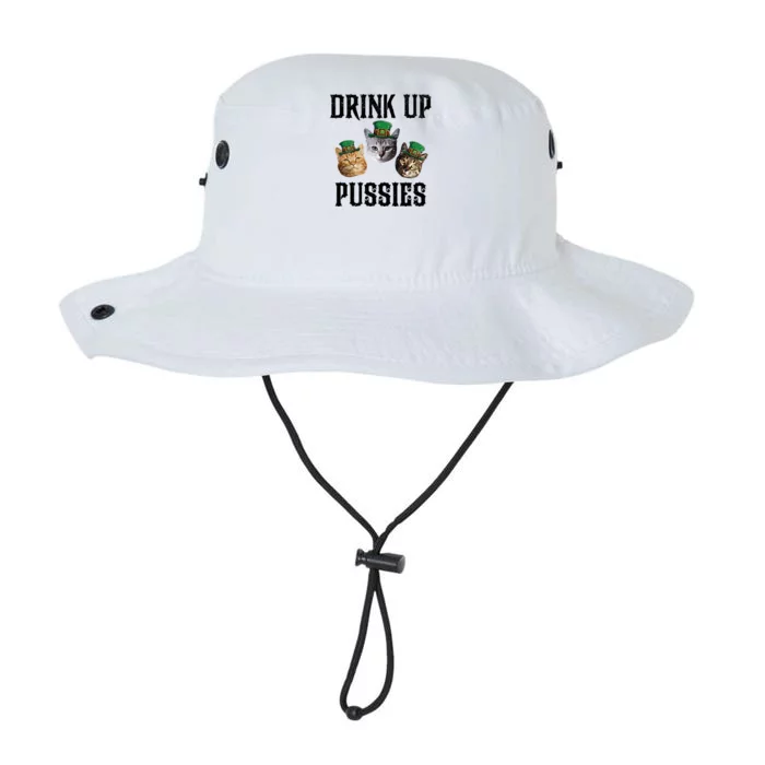 Drink Up Pussies Funny Cat Drinking St Patricks Day Legacy Cool Fit Booney Bucket Hat