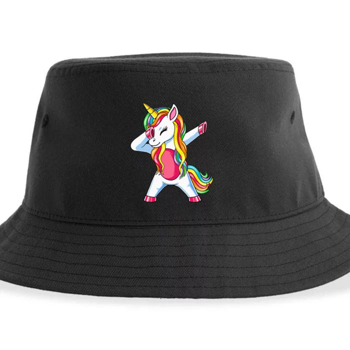 Dabbing Unicorn Party Birthday Gift for Mommy Daddy Sustainable Bucket Hat