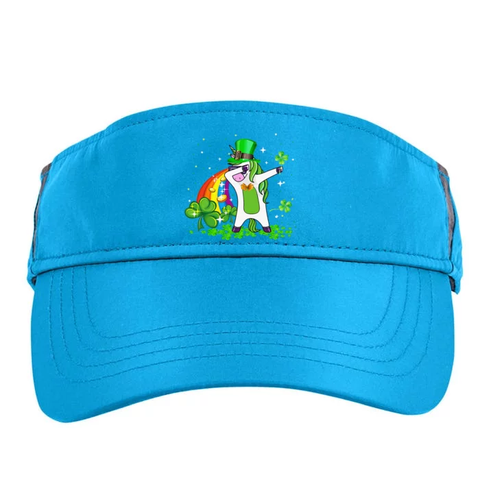 Dabbing Unicorn Rainbow Happy St Patricks Day Irish Dab Adult Drive Performance Visor