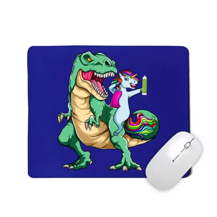 Dabbing Unicorn Riding Dinosaur 100 Days Of School Gift Mousepad