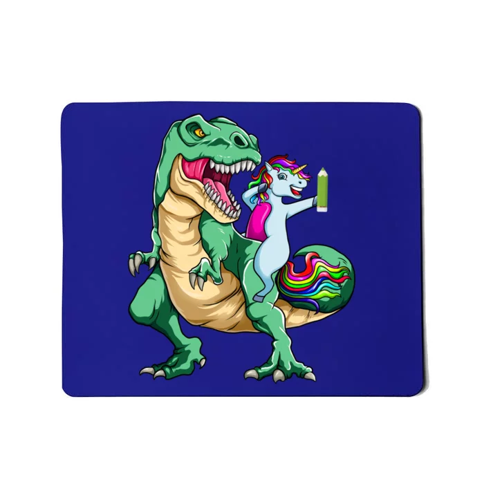 Dabbing Unicorn Riding Dinosaur 100 Days Of School Gift Mousepad