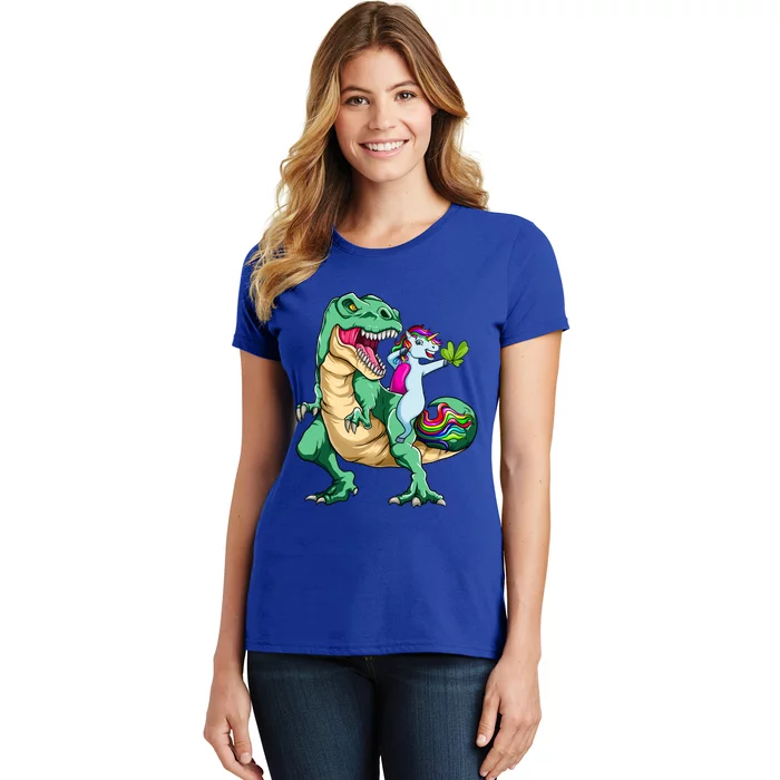 Dabbing Unicorn Riding Dinosaur St Patrick Day Cool Gift Women's T-Shirt