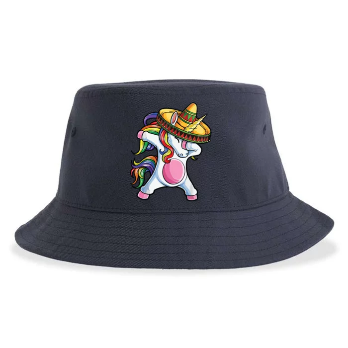 Dabbing Unicorn Shirts Cinco De Mayo Women Mexican Sustainable Bucket Hat