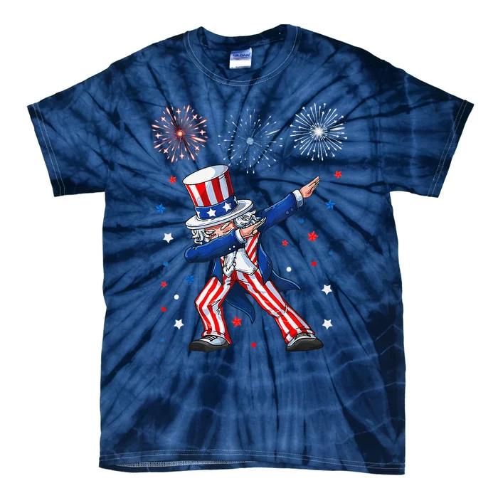 Dabbing Uncle Sam Fireworks 4th Of July Funny Tie-Dye T-Shirt