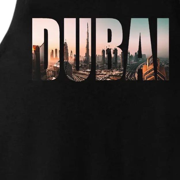 Dubai Uae Skyline Urban Photography Ladies Tri-Blend Wicking Tank