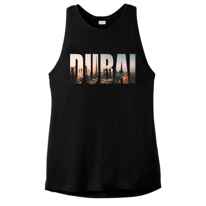 Dubai Uae Skyline Urban Photography Ladies Tri-Blend Wicking Tank