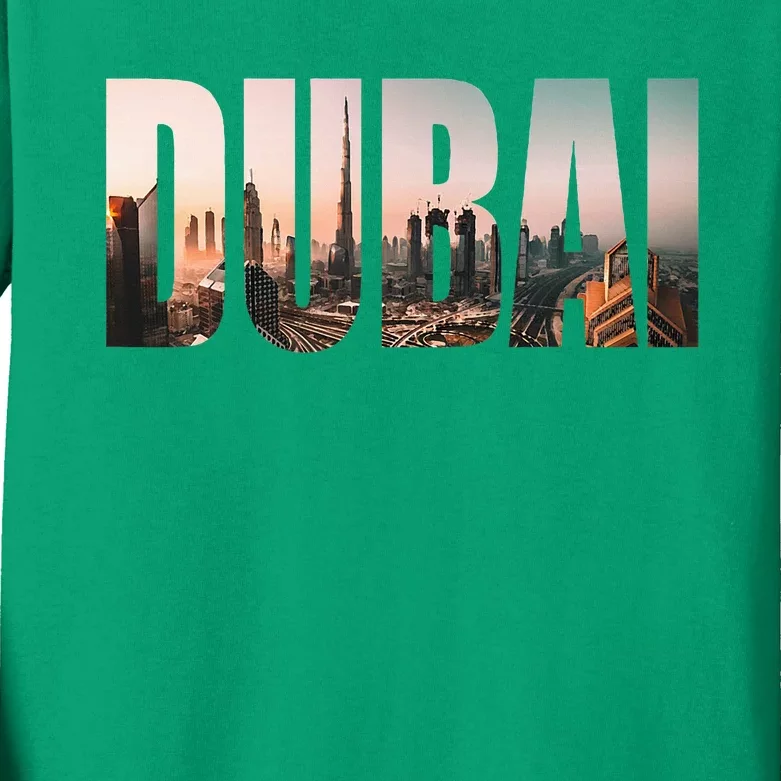 Dubai Uae Skyline Urban Photography Kids Long Sleeve Shirt