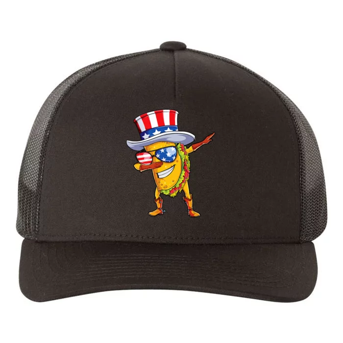 Dabbing Uncle Sam Taco 4th Of July Yupoong Adult 5-Panel Trucker Hat