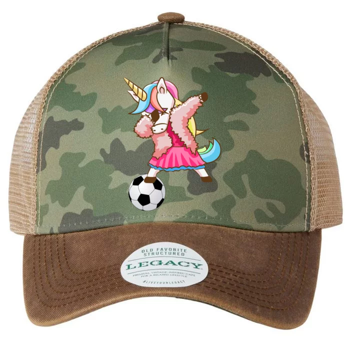 Dabbing Unicorn Soccer Ball Valentine's Day Gift Legacy Tie Dye Trucker Hat