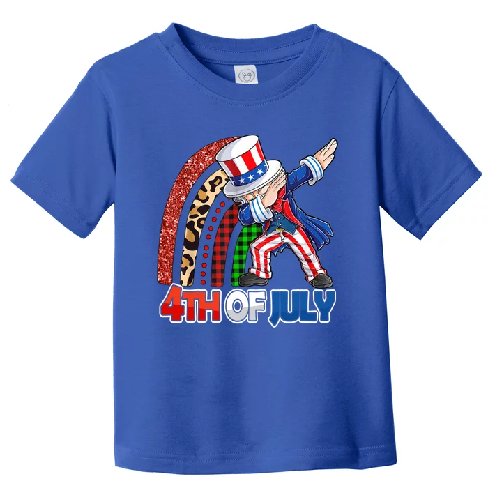 Dabbing Uncle Sam Rainbow 4th Of July Patriotic Gift Toddler T-Shirt