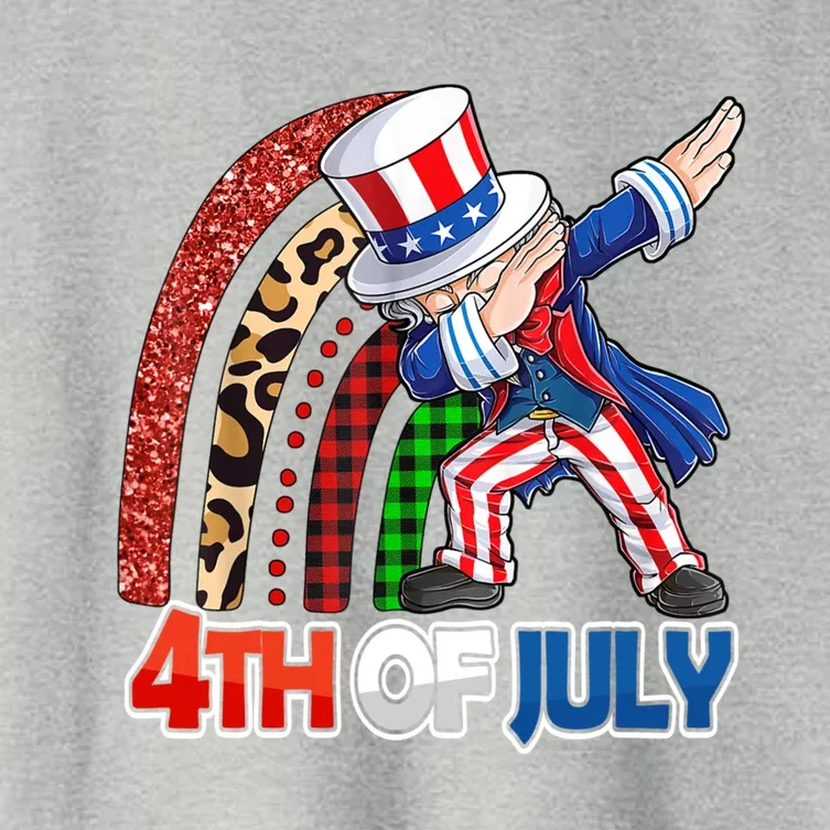 Dabbing Uncle Sam Rainbow 4th Of July Patriotic Gift Women's Crop Top Tee