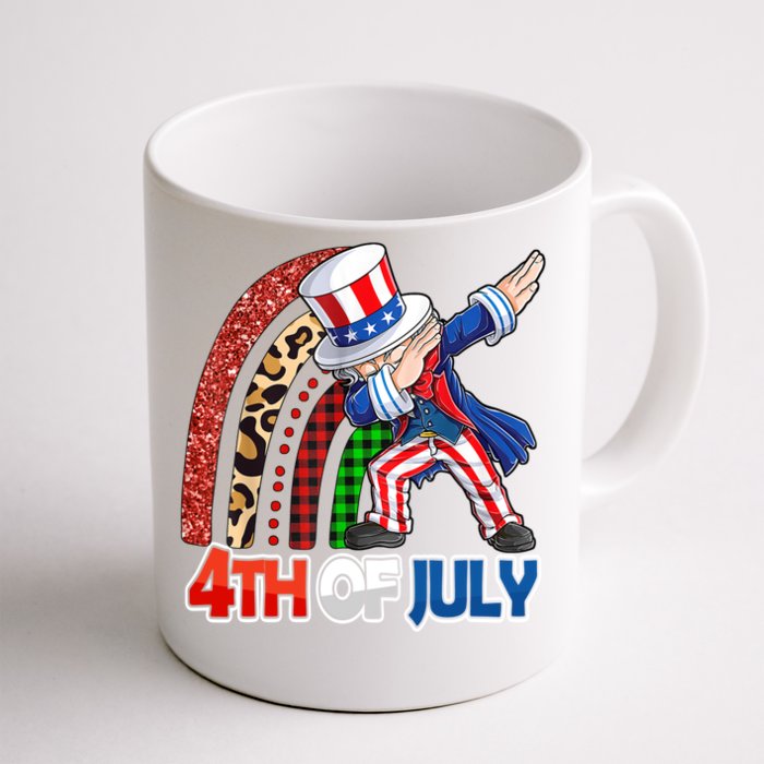 Dabbing Uncle Sam Rainbow 4th Of July Patriotic Gift Front & Back Coffee Mug