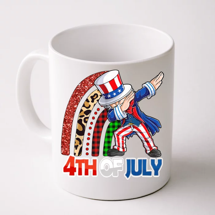 Dabbing Uncle Sam Rainbow 4th Of July Patriotic Gift Front & Back Coffee Mug