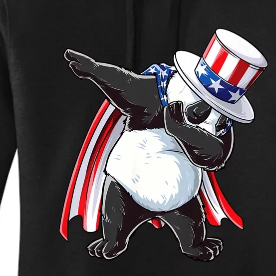 Dabbing Uncle Sam Panda 4th Of July Women's Pullover Hoodie