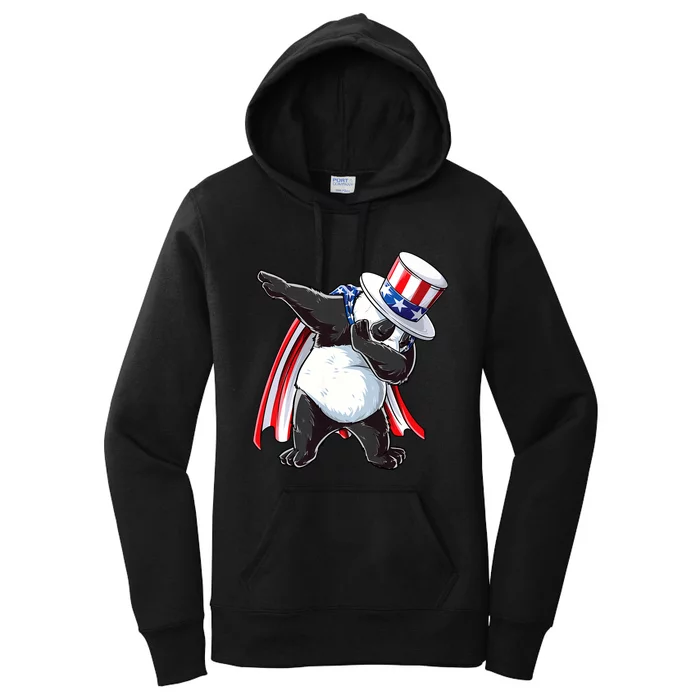 Dabbing Uncle Sam Panda 4th Of July Women's Pullover Hoodie