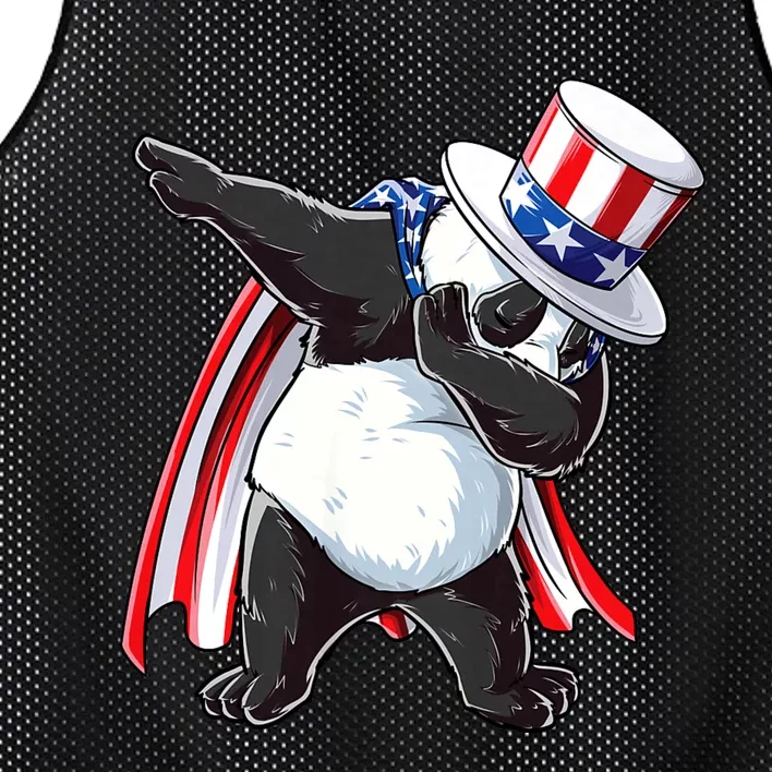 Dabbing Uncle Sam Panda 4th Of July Mesh Reversible Basketball Jersey Tank