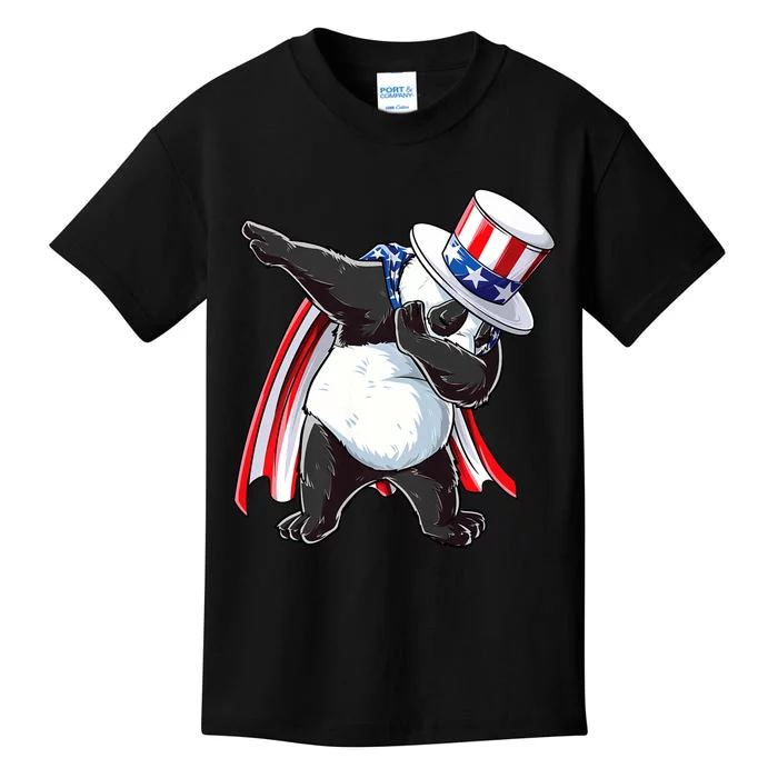 Dabbing Uncle Sam Panda 4th Of July Kids T-Shirt