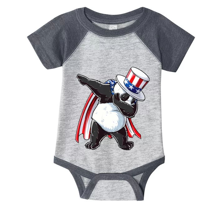 Dabbing Uncle Sam Panda 4th Of July Infant Baby Jersey Bodysuit