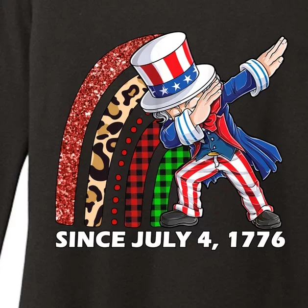 Dabbing Uncle Sam Rainbow 4th Of July Patriotic Gift Womens CVC Long Sleeve Shirt