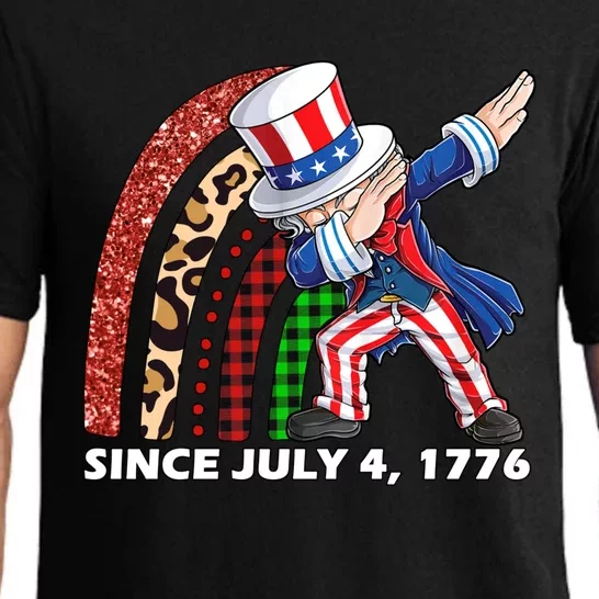 Dabbing Uncle Sam Rainbow 4th Of July Patriotic Gift Pajama Set