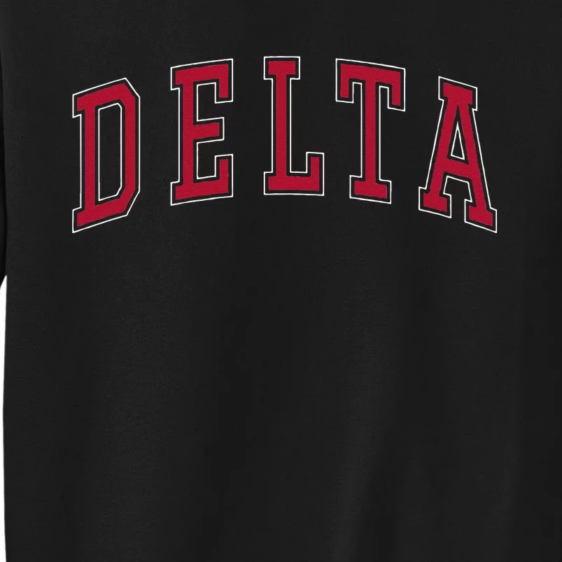 Delta Utah Souvenir College Style Red Text Tall Sweatshirt