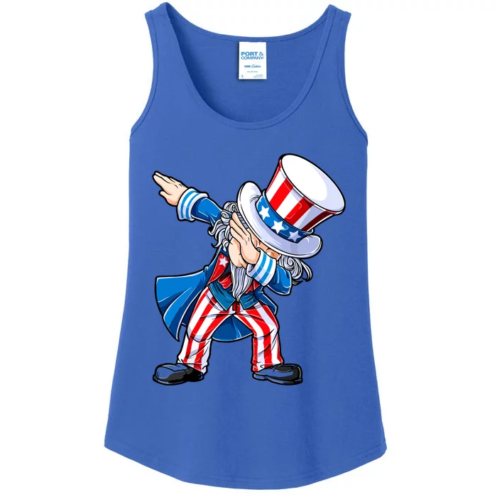 Dabbing Uncle Sam 4th Of July Funny Dab Dance Ladies Essential Tank