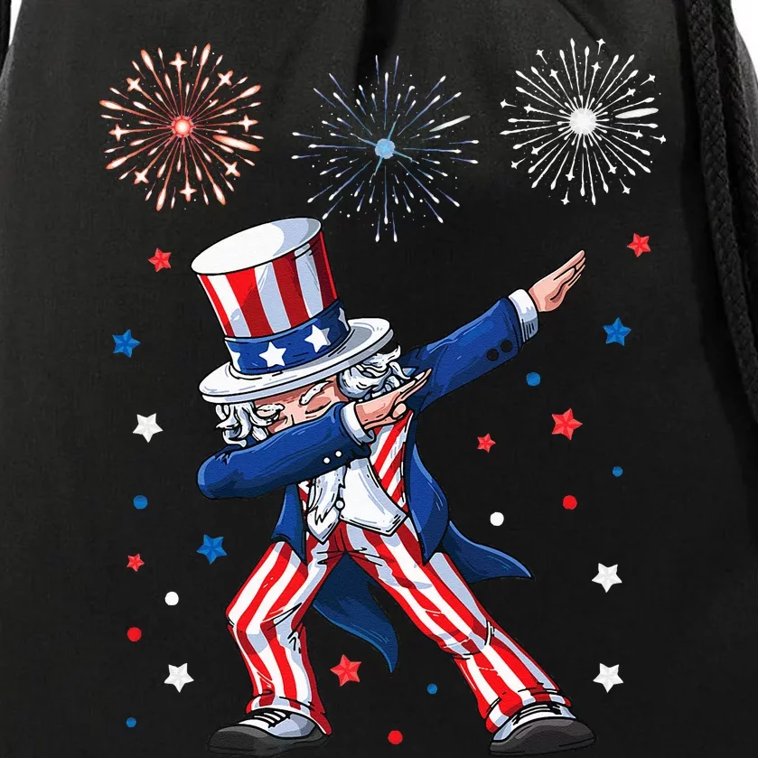 Dabbing Uncle Sam Fireworks 4th of July Funny Dab Dance Drawstring Bag