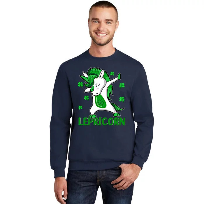 Dabbing Unicorn St PatrickS Day Irish Lepricorn Cute Gift Tall Sweatshirt