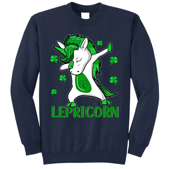 Dabbing Unicorn St PatrickS Day Irish Lepricorn Cute Gift Tall Sweatshirt