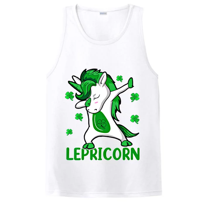 Dabbing Unicorn St PatrickS Day Irish Lepricorn Cute Gift Performance Tank