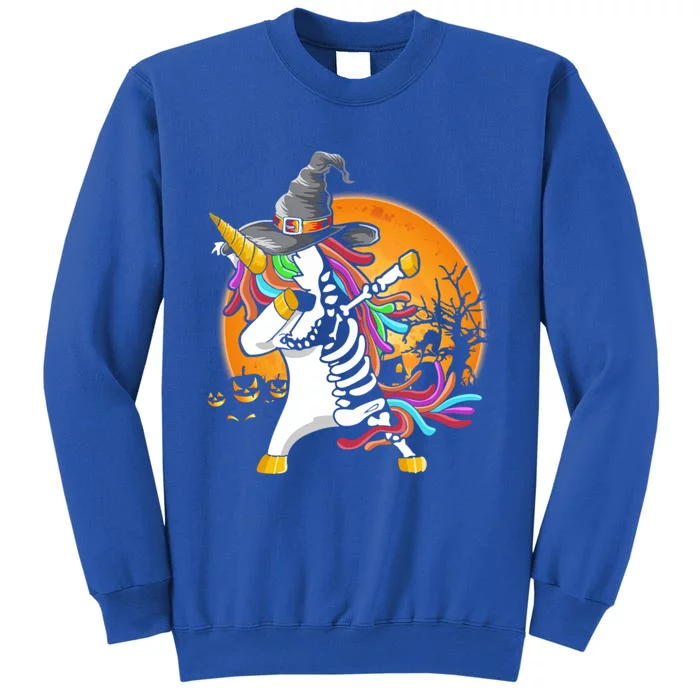 Dabbing Unicorn Skeleton Gift Halloween Dab Funny Meaningful Gift Sweatshirt