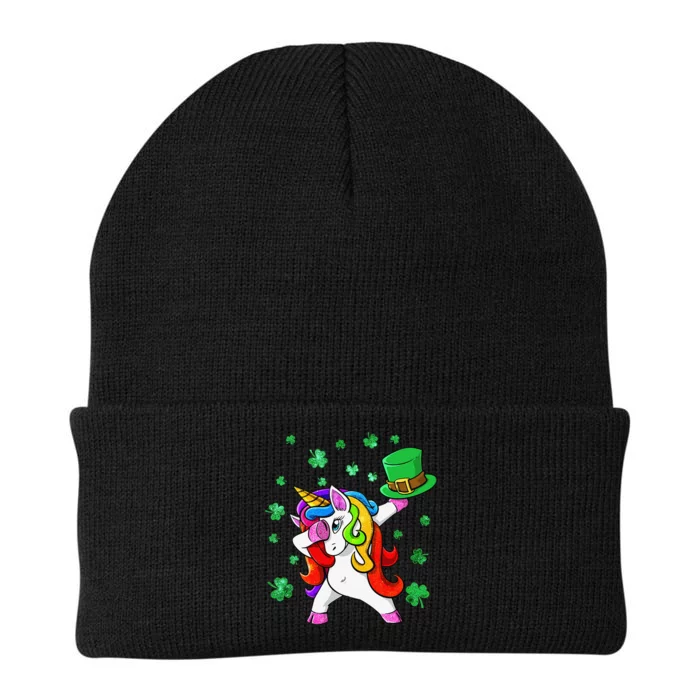 Dabbing Unicorn Saint Patrick's Day Clothes Outfit Knit Cap Winter Beanie