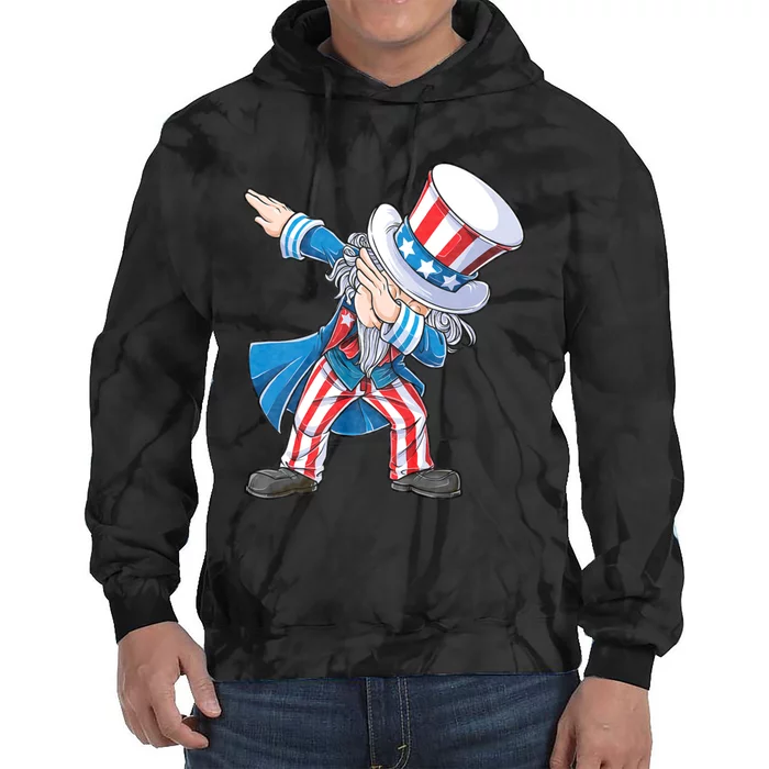 Dabbing Uncle Sam 4th Of July Funny Dab Dance Tie Dye Hoodie