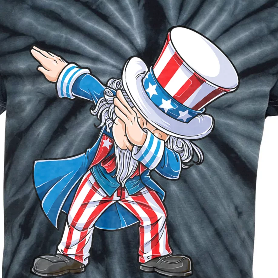 Dabbing Uncle Sam 4th Of July Funny Dab Dance Kids Tie-Dye T-Shirt