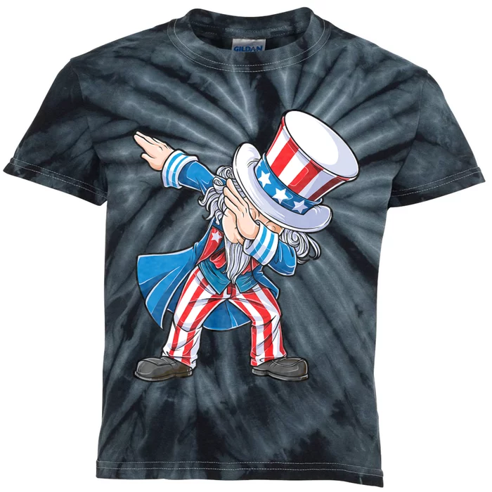 Dabbing Uncle Sam 4th Of July Funny Dab Dance Kids Tie-Dye T-Shirt